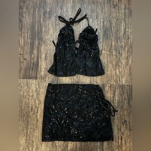 Disco set, skirt and top, like new barely worn, Size small